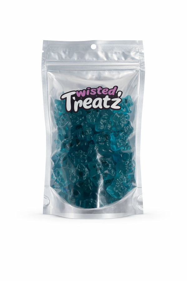 Twisted Treatz Blue Rasp Gummy Bears - premium gummy candy hand-packed fresh