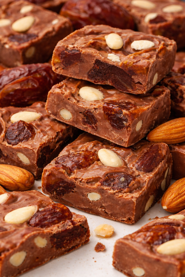 Twisted Treatz Dates and Almond Chocolate Bark Sweet Gourmet Delight - premium chocolate bark and cola candy hand-packed fresh