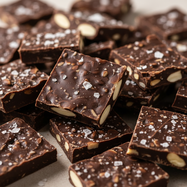 Twisted Treatz Sea Salt Almond Chocolate Bark - premium chocolate bark and cola candy hand-packed fresh